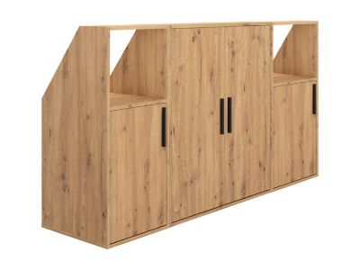 Meuble sous pente 6 portes et 2 niches - Coloris : Naturel - ADEZIO