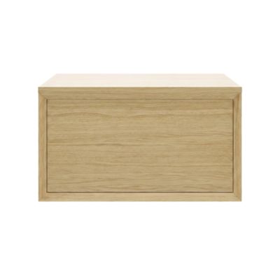 Meuble sous vasque 1 tiroir à suspendre GoodHome Avela placage chêne 60 cm + plan de toilette Avela