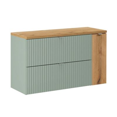 Meuble sous-vasque 100cm Jade Vert et Bois