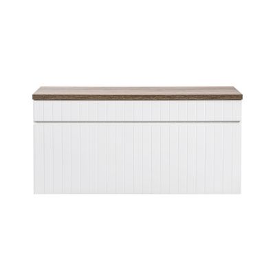 Meuble sous-vasque 100cm plan de toilette Zelie Blanc et Bois