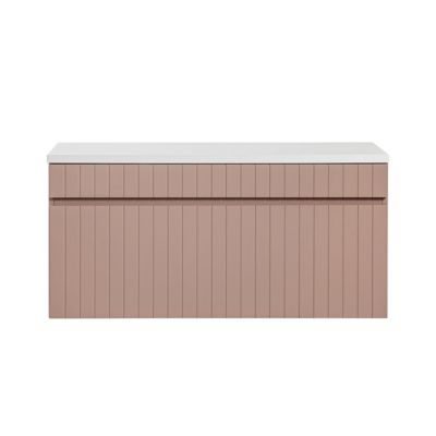 Meuble sous-vasque 100cm plan de toilette Zelie Rose et Blanc