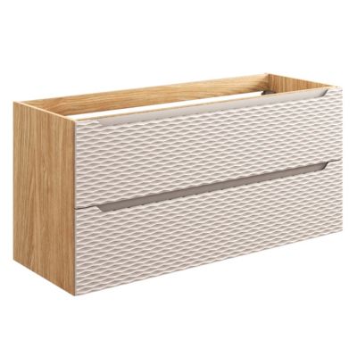 Meuble sous-vasque 120cm 2 tiroirs Elora Beige et bois