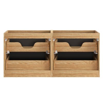 Meuble sous-vasque 120cm 4 tiroirs Elora Noir et bois