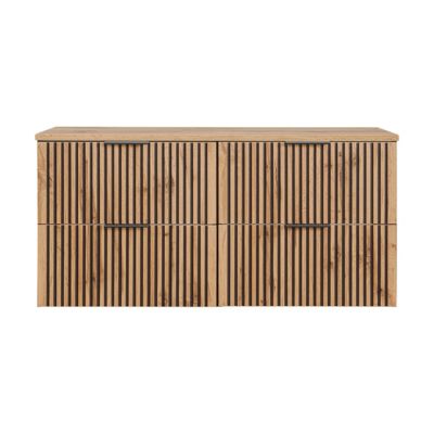 Meuble sous-vasque 120cm plan de toilette Gaia Bois et Noir