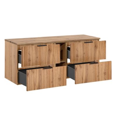 Meuble sous-vasque 140cm 2 niches Adriel Bois