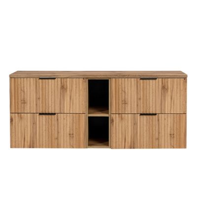 Meuble sous-vasque 140cm 2 niches Adriel Bois
