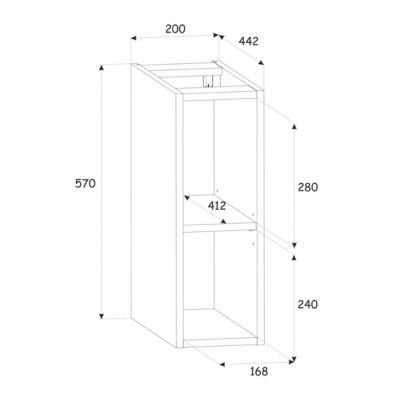 Meuble sous-vasque 140cm 2 niches Adriel Bois