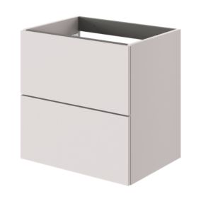 Meuble sous vasque 2 tiroirs sans poignées l.60 x H.60 x P.45 cm beige cachemire Kentia