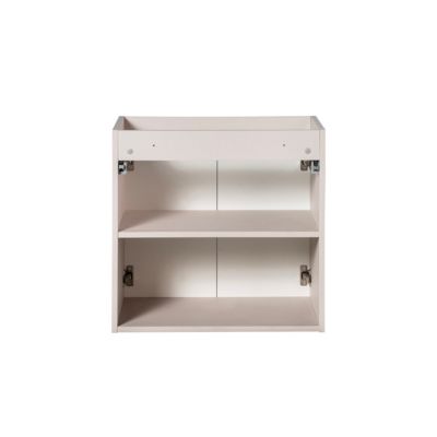 Meuble sous-vasque 60cm 2 portes plan de toilette Riva Cachemire et Bois