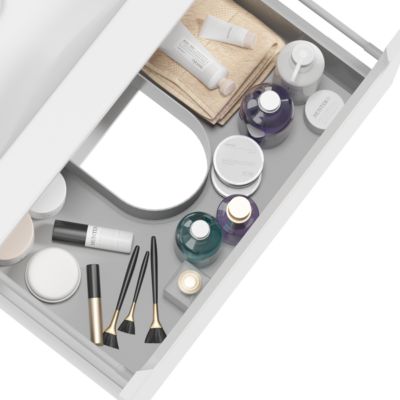 Meuble sous-vasque 60cm 2 tiroirs Livia Blanc et Bois