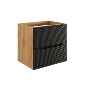 Meuble sous-vasque 60cm Elora Noir et bois