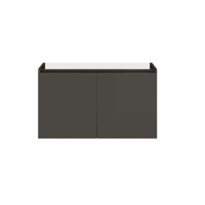 Meuble sous-vasque 80 cm ALMA - 2 portes asphalte brillant