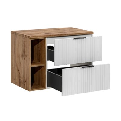 Meuble sous-vasque 80cm 2 niches Adriel Blanc