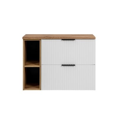 Meuble sous-vasque 80cm 2 niches Adriel Blanc