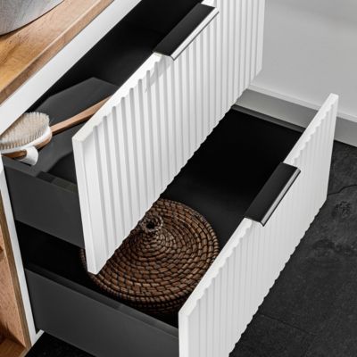 Meuble sous-vasque 80cm 2 niches Adriel Blanc