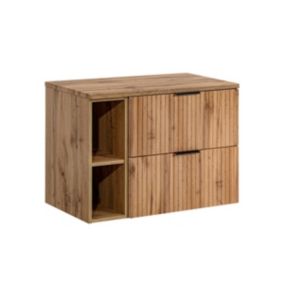 Meuble sous-vasque 80cm 2 niches Adriel Bois