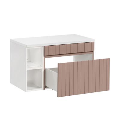 Meuble sous-vasque 80cm 2 niches Zelie Rose et Blanc