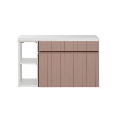 Meuble sous-vasque 80cm 2 niches Zelie Rose et Blanc