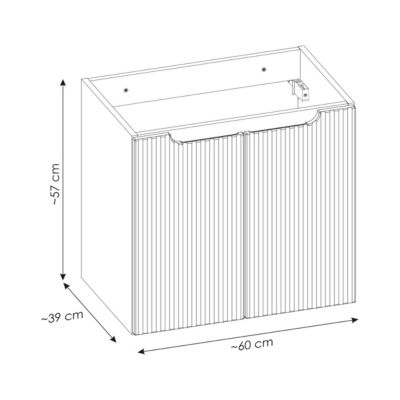 Meuble sous-vasque 80cm 2 portes 2 niches Riva Cachemire et Bois