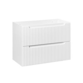 Meuble sous-vasque 80cm 2 tiroirs Riva Blanc