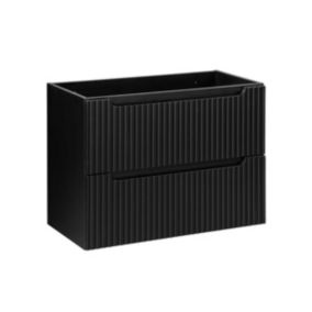 Meuble sous-vasque 80cm 2 tiroirs Riva Noir