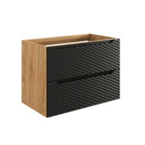 Meuble sous-vasque 80cm Elora Noir et bois