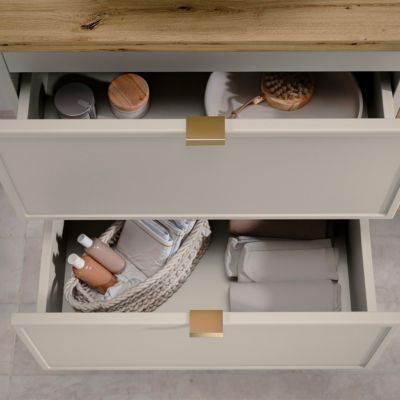 Meuble sous-vasque 80cm plan de toilette Alba Cachemire
