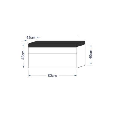 Meuble sous vasque 80cm suspendu collection RAVEN, coloris noir mat et brillant, idéal pour une salle de bain design