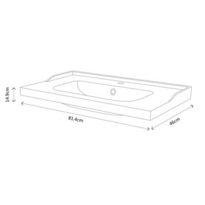Meuble sous vasque à poser 2 tiroirs 1 niche placage chêne l.80 cm Perma + plan vasque blanc Lana, GoodHome