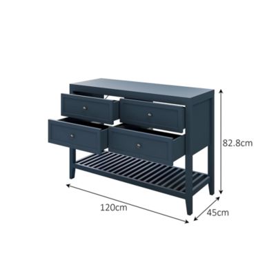 Meuble sous vasque à poser 4 tiroirs 1 niche bleu mat l.120 cm Perma + plan de toilette, GoodHome