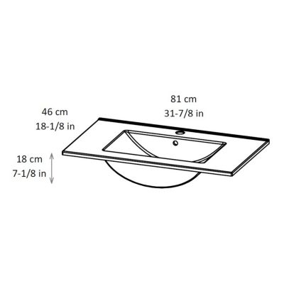 Meuble sous vasque à poser 80 cm effet chêne Parona avec plan vasque et miroir, Otto