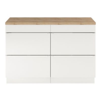 Meuble sous vasque à poser blanc brillant l.120 x H.82 x P.45 cm, GoodHome Imandra