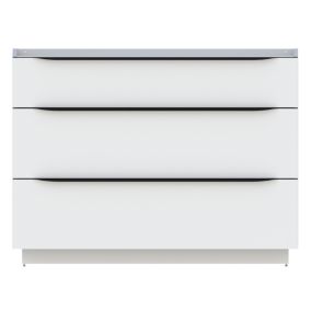 Meuble sous vasque à poser blanc brillant l.120 x H.88 x P.50 cm, Pamili
