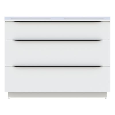 Meuble sous vasque à poser blanc brillant l.120 x H.88 x P.50 cm, Pamili