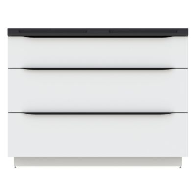 Meuble sous vasque à poser blanc brillant l.120 x H.88 x P.50 cm, Pamili