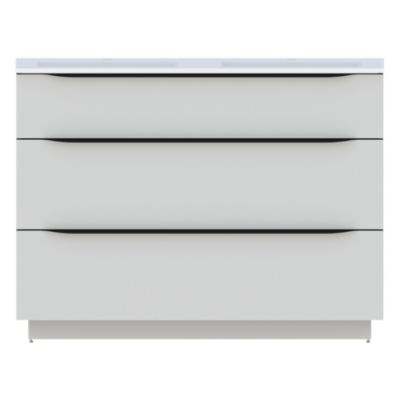 Meuble sous vasque à poser blanc mat l.120 x H.88 x P.50 cm, Pamili