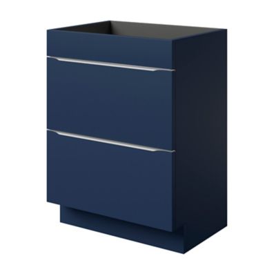 Meuble sous vasque à poser bleu nuit mat l.60 x H.82 x P.45 cm, GoodHome Imandra