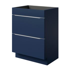 Meuble sous vasque à poser bleu nuit mat l.60 x H.82 x P.45 cm, GoodHome Imandra