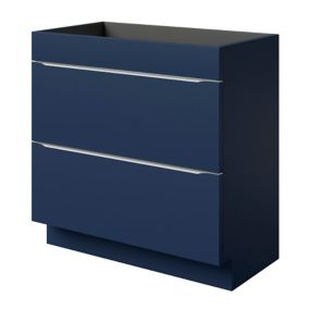 Meuble sous vasque à poser bleu nuit mat l.80 x H.82 x P.45 cm, GoodHome Imandra
