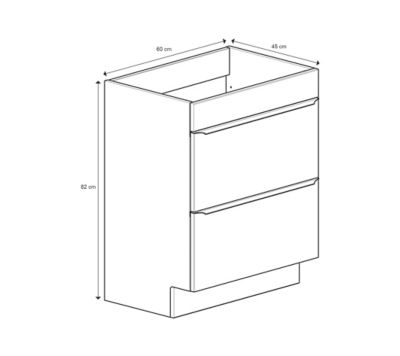Meuble sous vasque à poser bleu nuit mat l.80 x H.82 x P.45 cm, GoodHome Imandra