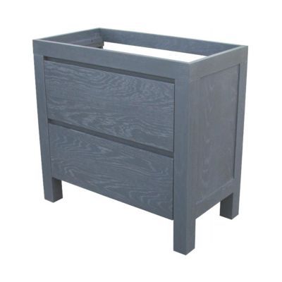 Meuble sous vasque à poser chêne massif et plaqué chêne noir l.90 cm, Cooke & Lewis Harmon