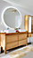 Meuble sous vasque à poser Cooke & Lewis Harmon chêne massif 140 cm + plan de toilette en chêne