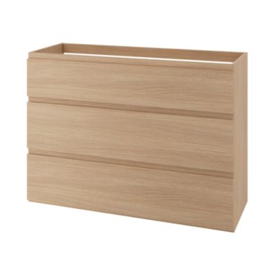 Meuble sous vasque à poser effet chêne clair 3 tiroirs l.120 x H.86,5 x P.45 cm, GoodHome Imandra