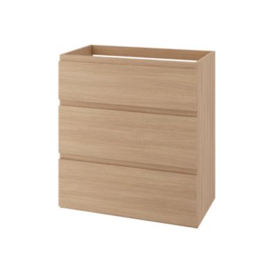 Meuble sous vasque à poser effet chêne clair 3 tiroirs l.80 x H.86,5 x P.45 cm GoodHome Imandra