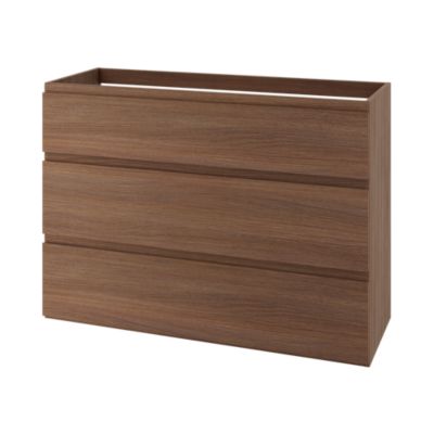 Meuble sous vasque à poser effet chêne foncé 3 tiroirs l.120 x H.86,5 x P.45 cm, GoodHome Imandra