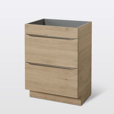 Meuble sous vasque à poser effet chêne l.60 x H.82 x P.45 cm, GoodHome Imandra