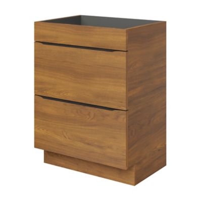 Meuble sous vasque à poser effet noyer l.60 x H.82 x P.45 cm, GoodHome Imandra