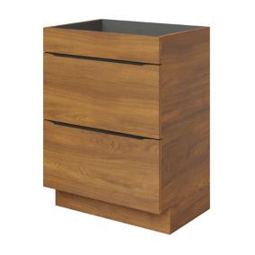 Meuble sous vasque à poser effet noyer l.60 x H.82 x P.45 cm, GoodHome Imandra