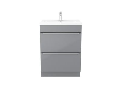 Meuble sous vasque à poser gris l.60 x H.82 x P.45 cm, GoodHome Imandra