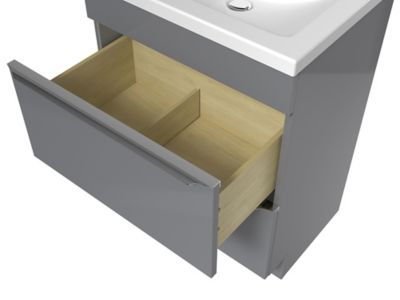 Meuble sous vasque à poser gris l.60 x H.82 x P.45 cm, GoodHome Imandra